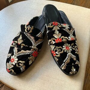 Free People embroidered mules